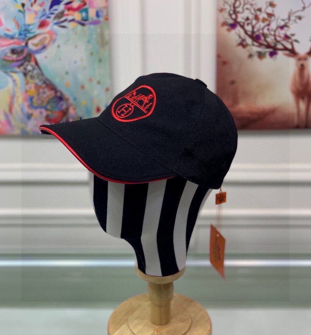 Hermes Davis H Primavera Cap Black Hermes Cap