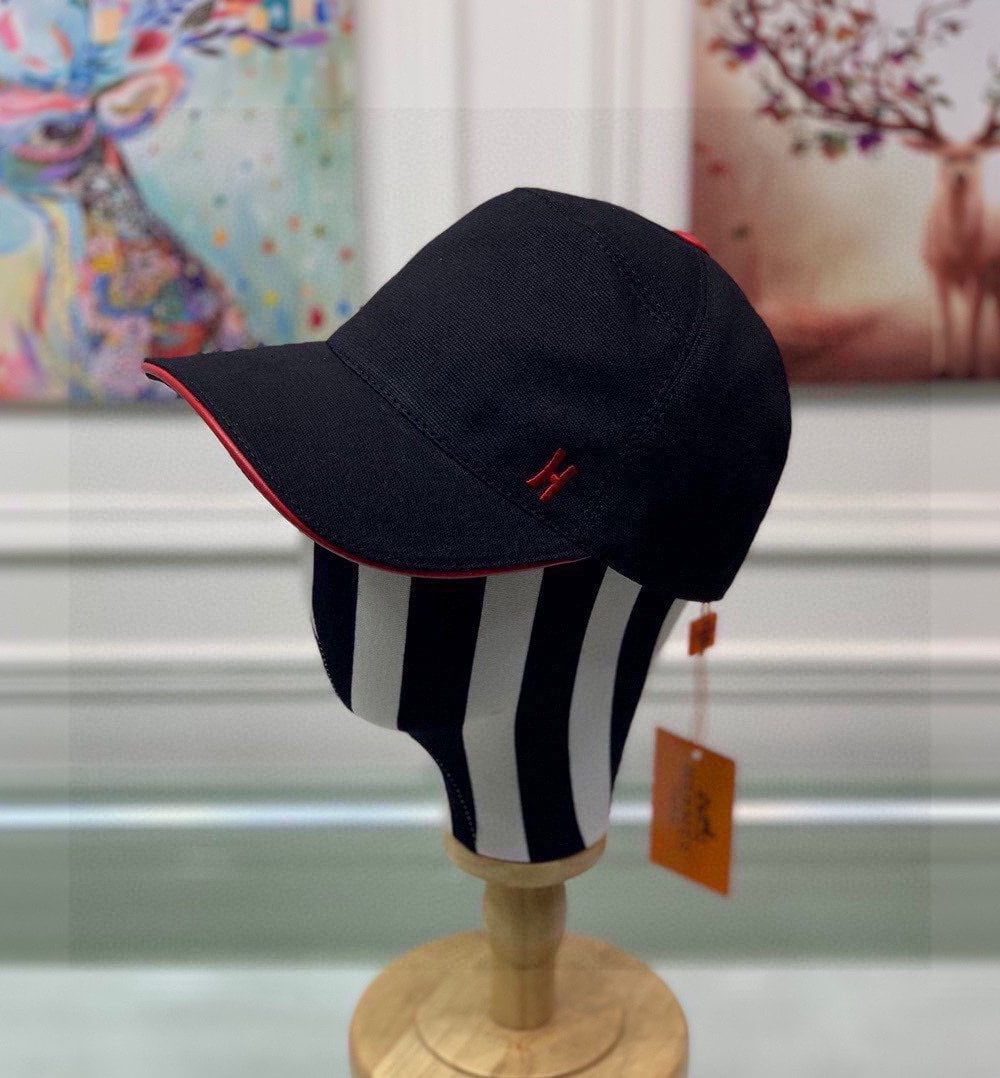 Hermes Davis H Primavera Cap Black Hermes Cap