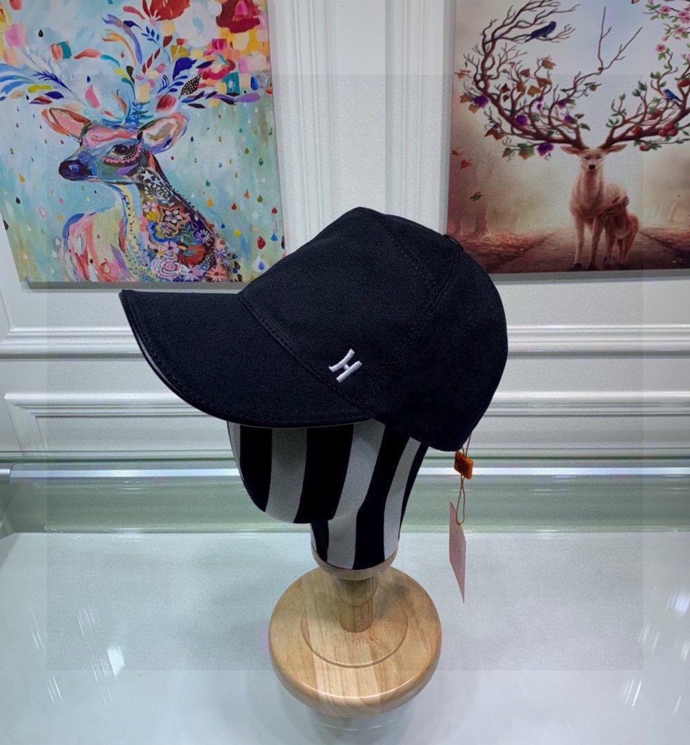 Hermes Davis H Primavera Cap Black Hermes Cap