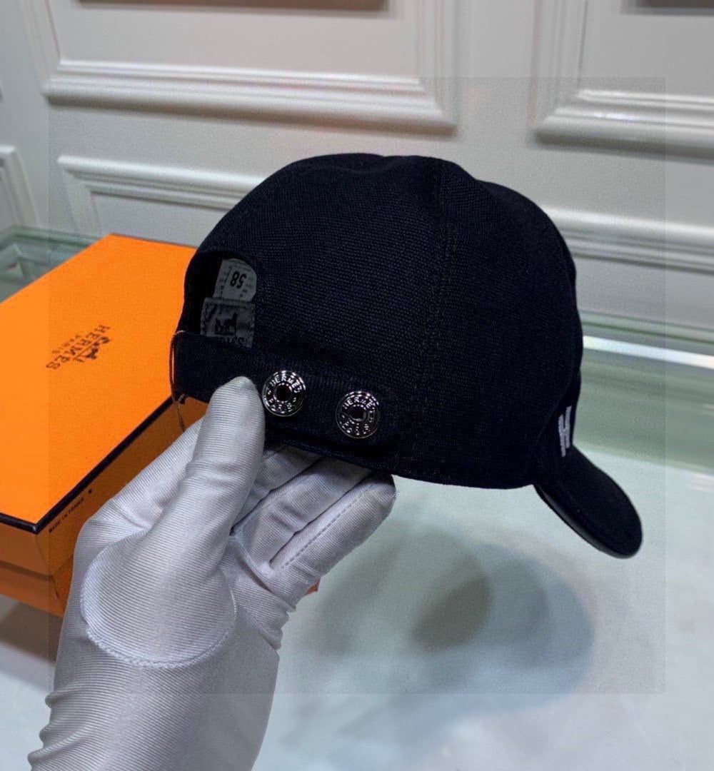 Hermes Davis H Primavera Cap Black Hermes Cap