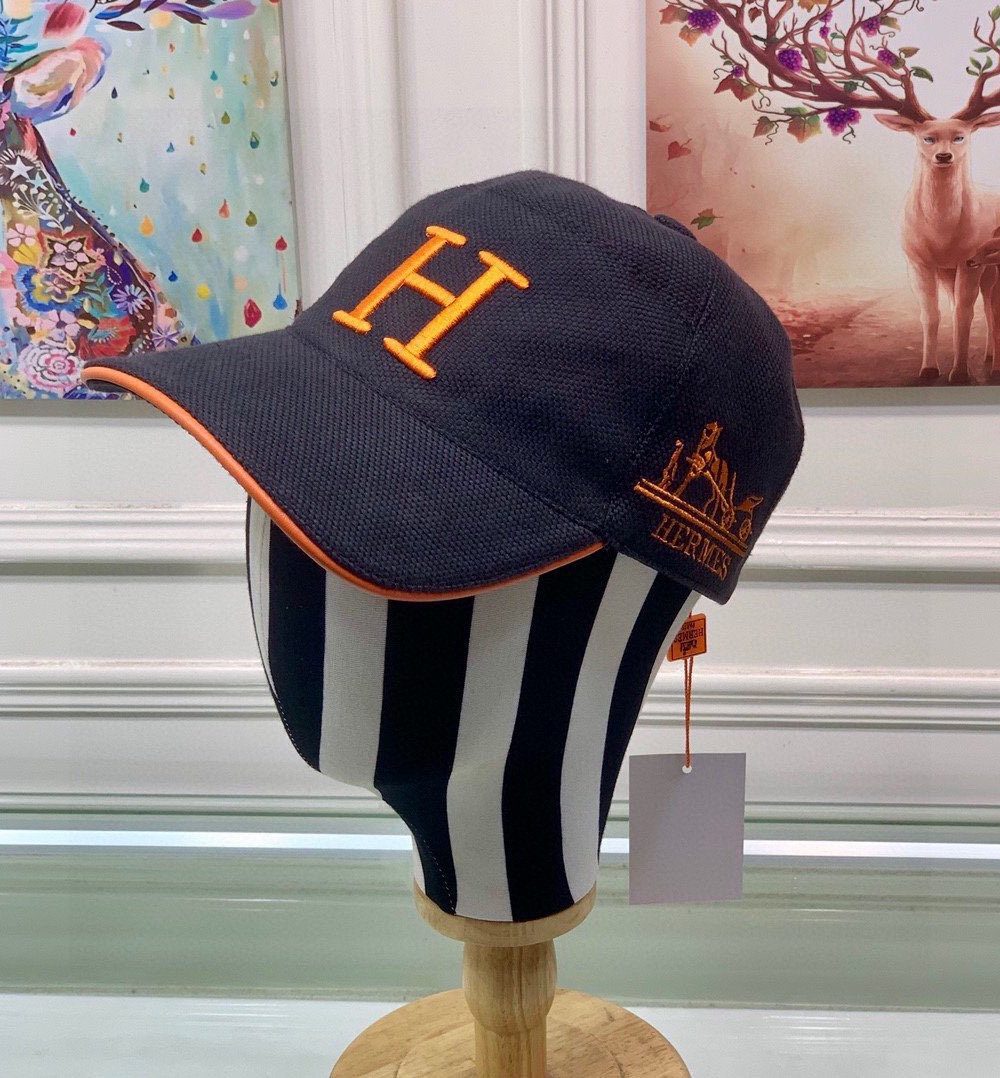 Hermes Davis H Primavera Cap Black Hermes Cap