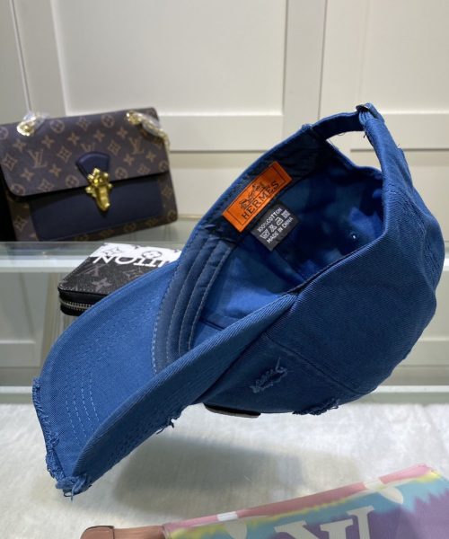 Hermes Davis H Primavera Cap Blue Hermes Cap