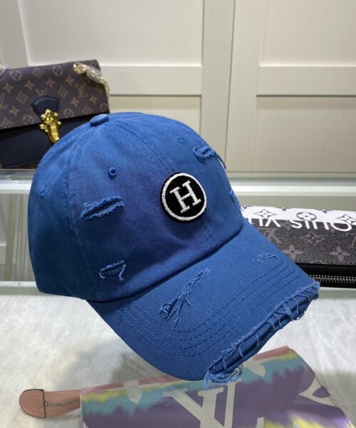 Hermes Davis H Primavera Cap Blue Hermes Cap