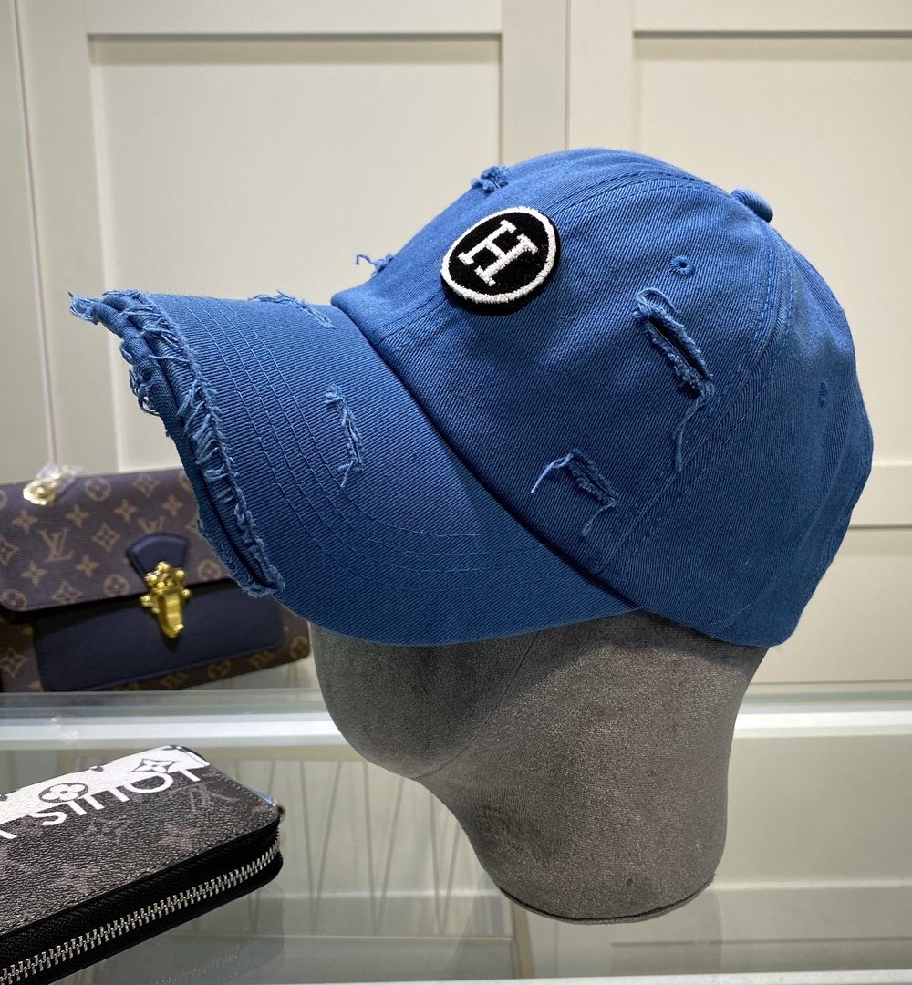 Hermes Davis H Primavera Cap Blue Hermes Cap