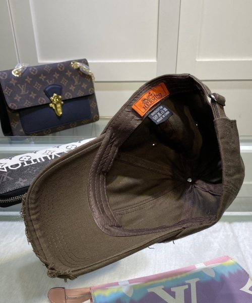 Hermes Davis H Primavera Cap Brown Hermes Cap