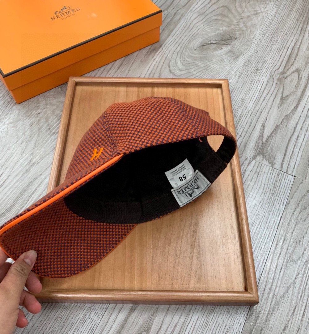 Hermes Davis H Primavera Cap Caro Brown Hermes Cap