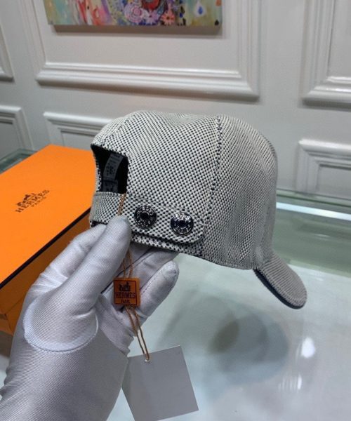 Hermes Davis H Primavera Cap Grey Hermes Cap