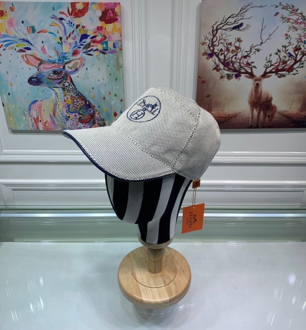 Hermes Davis H Primavera Cap Grey Hermes Cap