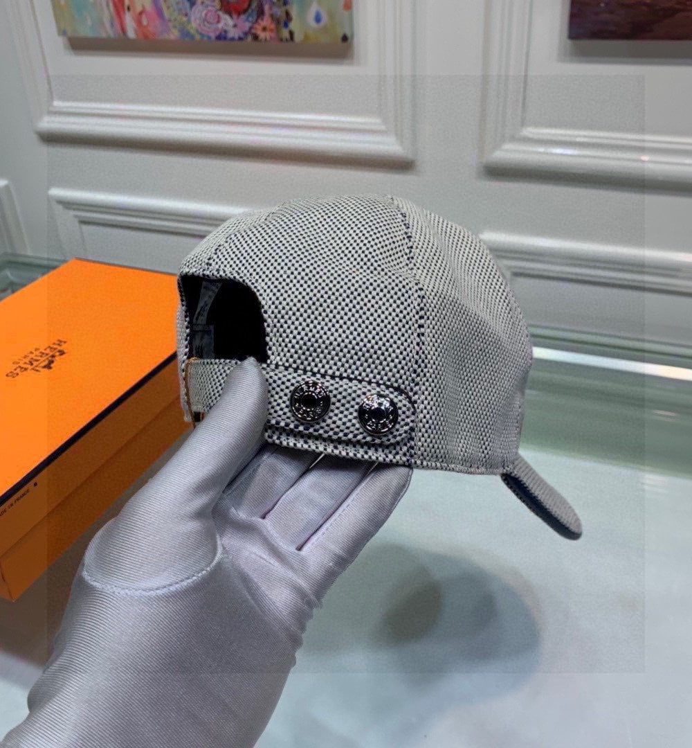 Hermes Davis H Primavera Cap Grey Hermes Cap