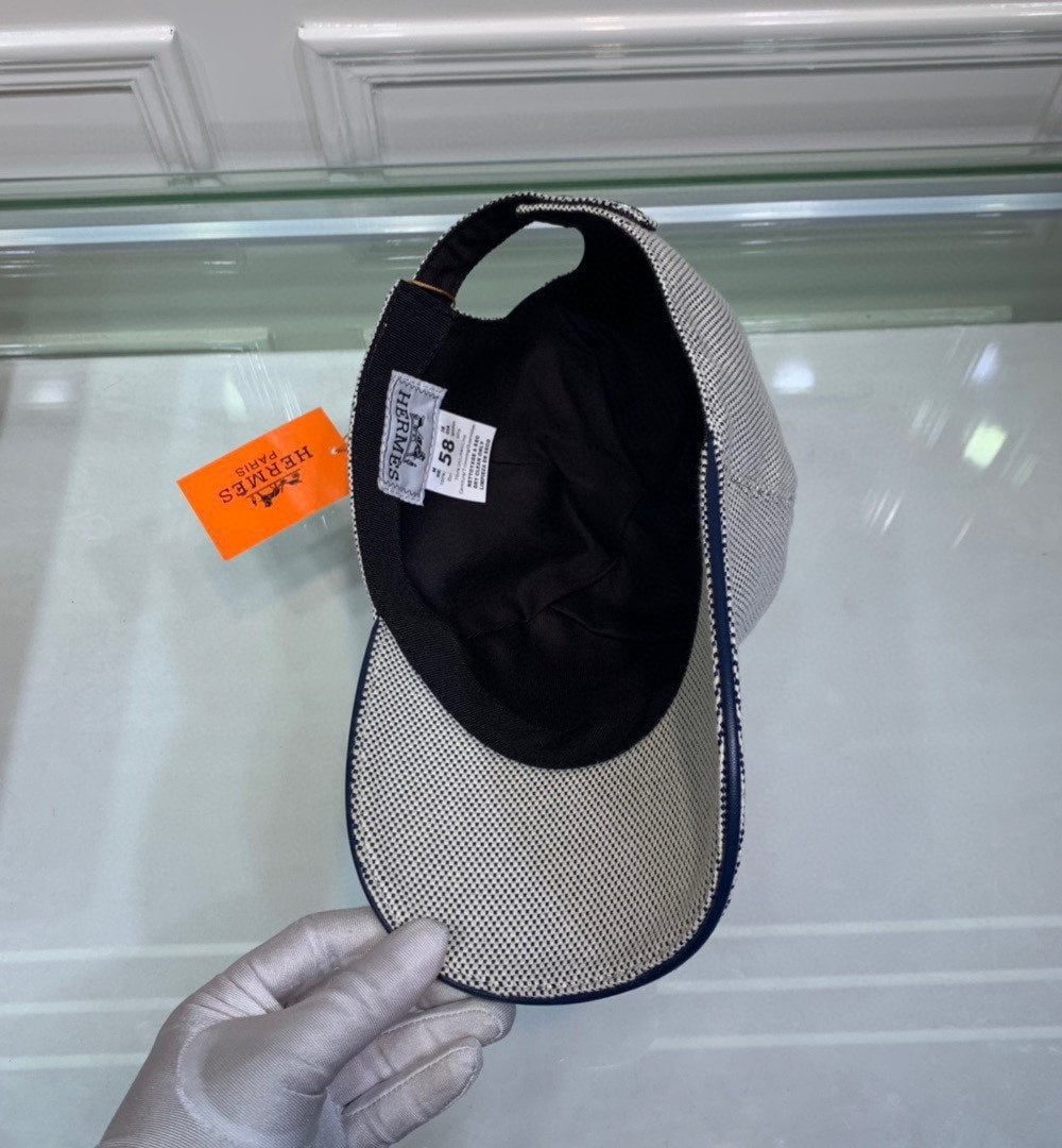 Hermes Davis H Primavera Cap Grey Hermes Cap