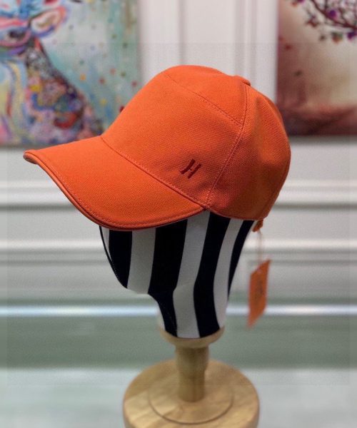 Hermes Davis H Primavera Cap Orange Hermes Cap