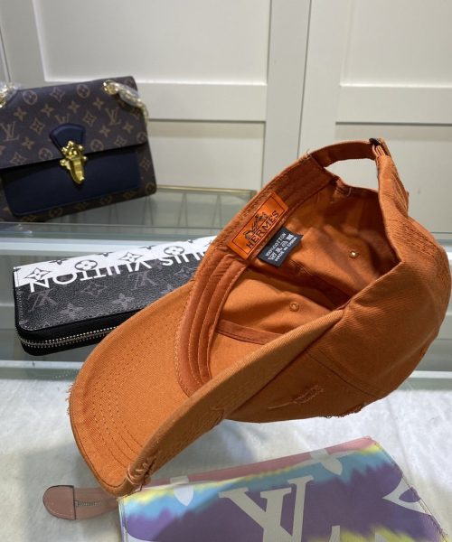 Hermes Davis H Primavera Cap Orange Hermes Cap
