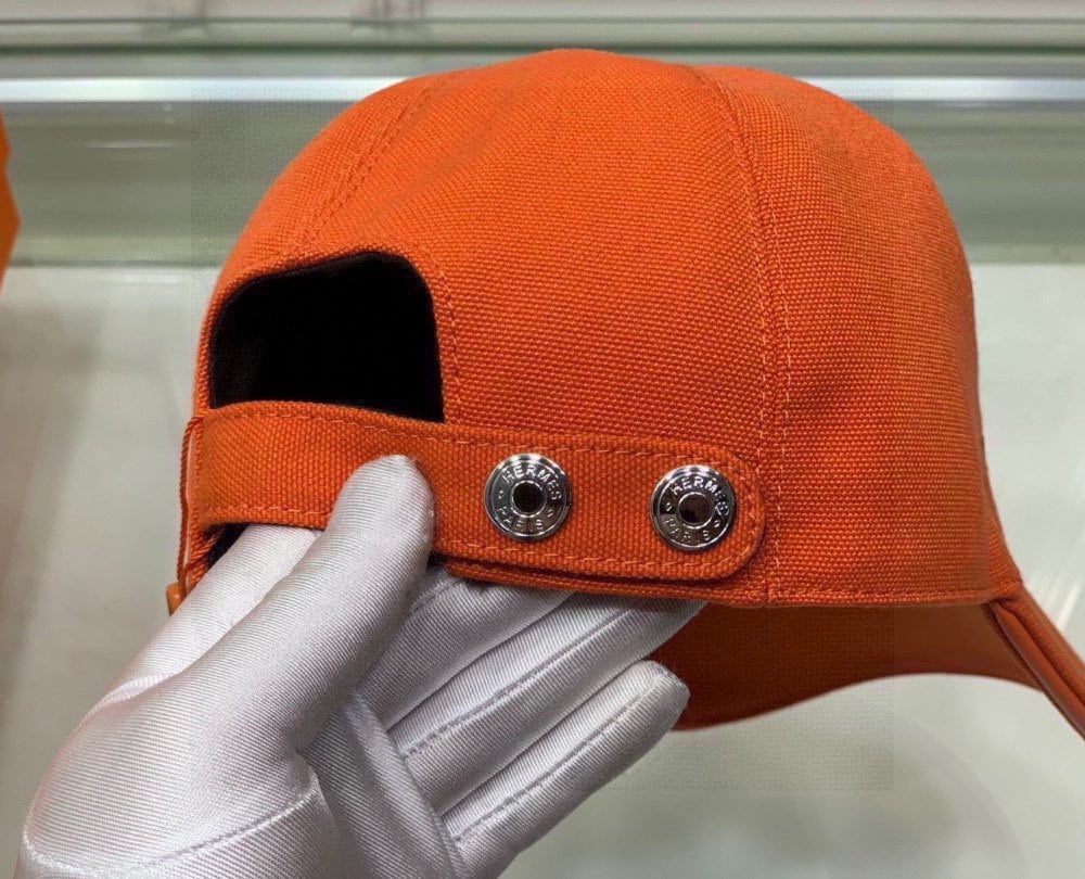 Hermes Davis H Primavera Cap Orange Hermes Cap