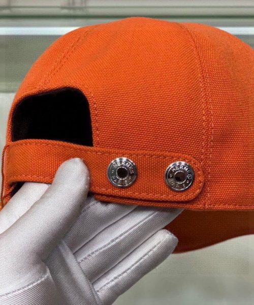 Hermes Davis H Primavera Cap Orange Hermes Cap