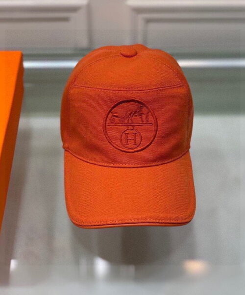 Hermes Davis H Primavera Cap Orange Hermes Cap