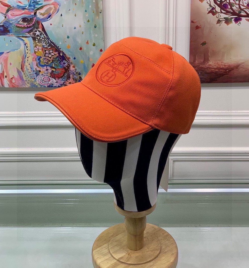 Hermes Davis H Primavera Cap Orange Hermes Cap