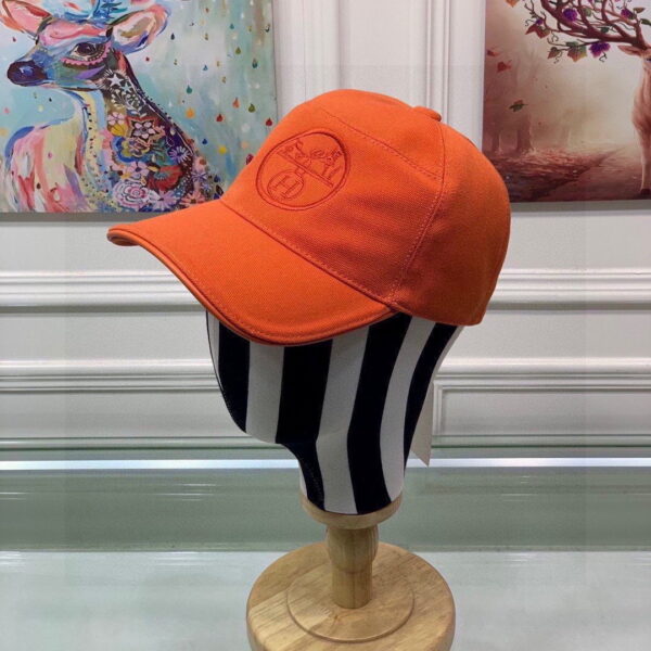 Hermes Davis H Primavera Cap Orange Hermes Cap