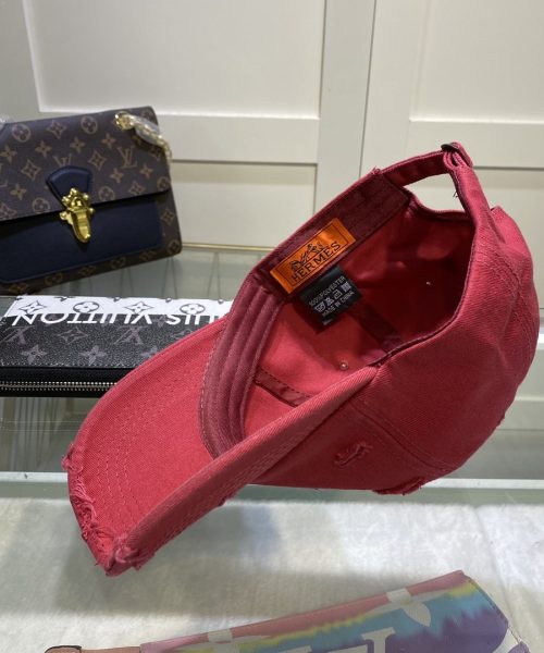 Hermes Davis H Primavera Cap Red Hermes Cap