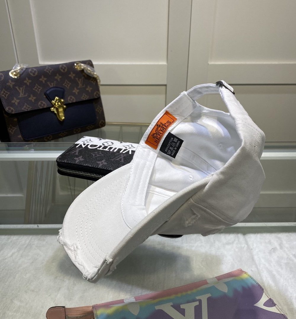 Hermes Davis H Primavera Cap White Hermes Cap