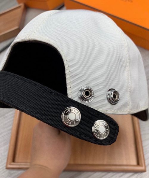 Hermes Davis H Primavera Cap White/Black Hermes Cap