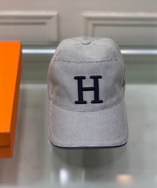 Hermes Davis H Primavera Grey Beige Hermes Cap