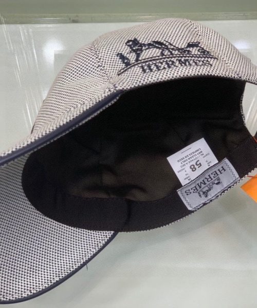 Hermes Davis H Primavera Grey Beige Hermes Cap