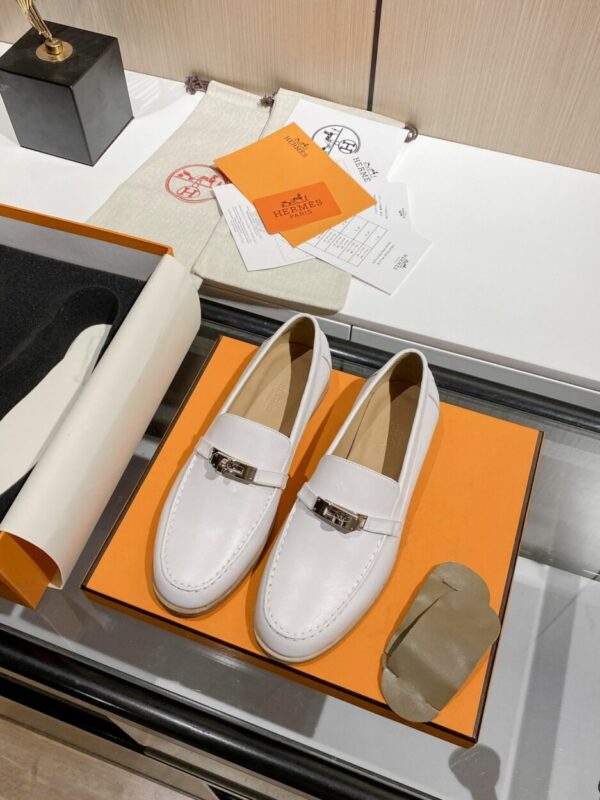 Hermes Destin Loafer White For Women, Women's Shoes H212114Z 90350