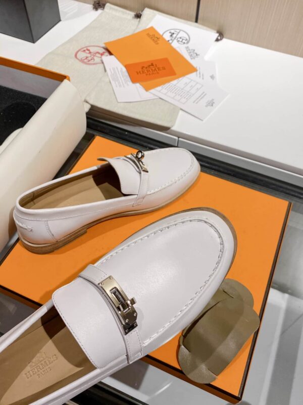 Hermes Destin Loafer White For Women, Women's Shoes H212114Z 90350