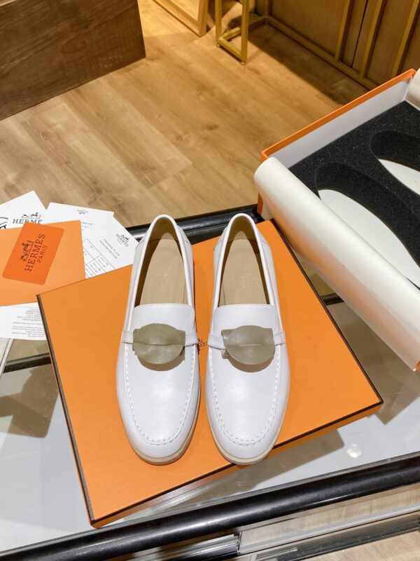 Hermes Destin Loafer White For Women, Women's Shoes H212114Z 90350