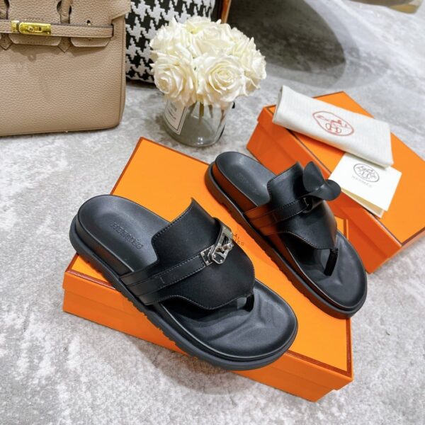 Hermes Empire Sandal Black For Women, Women's Shoes H221074Z 02360