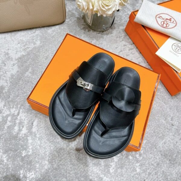 Hermes Empire Sandal Black For Women, Women's Shoes H221074Z 02360