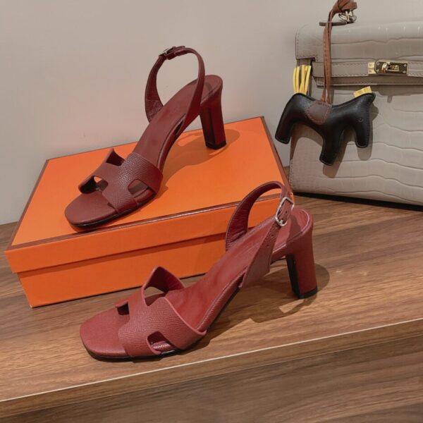 Hermes Eternite Sandal Dark Red For Women 2.7in/7cm
