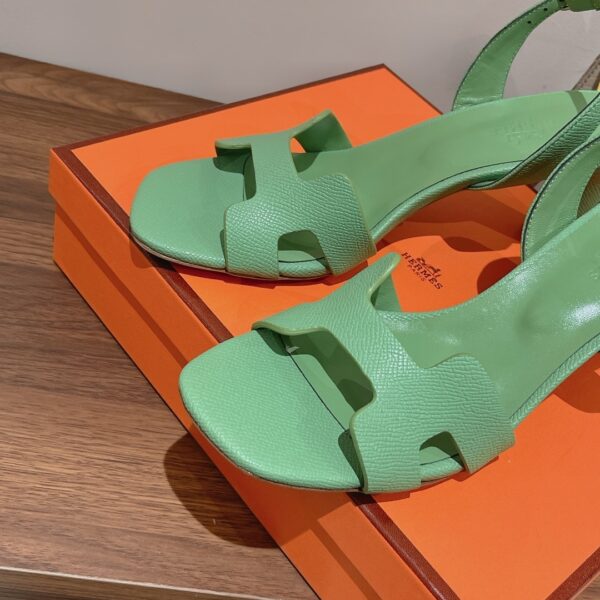 Hermes Eternite Sandal Green For Women 2.7in/7cm