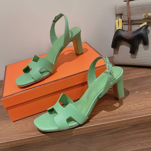Hermes Eternite Sandal Green For Women 2.7in/7cm