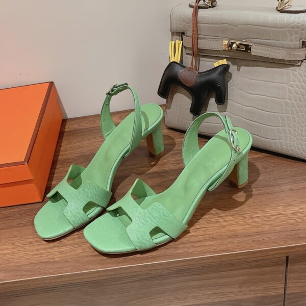 Hermes Eternite Sandal Green For Women 2.7in/7cm