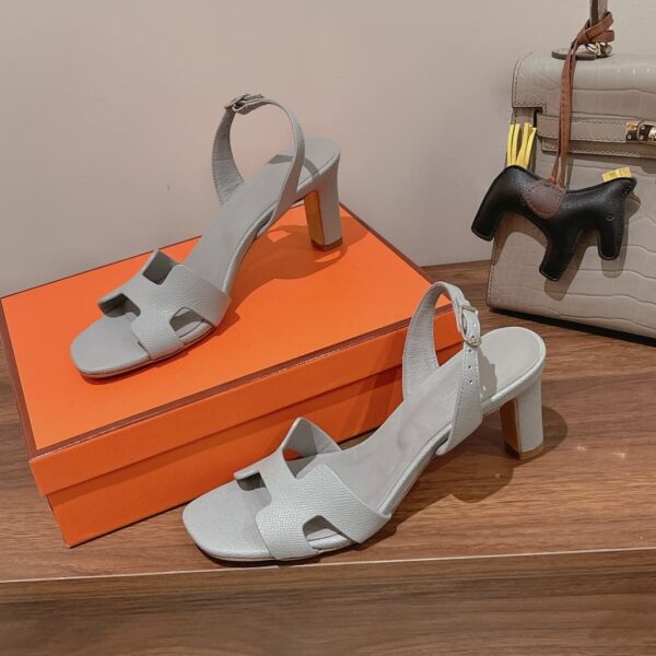 Hermes Eternite Sandal Grey For Women 2.7in/7cm