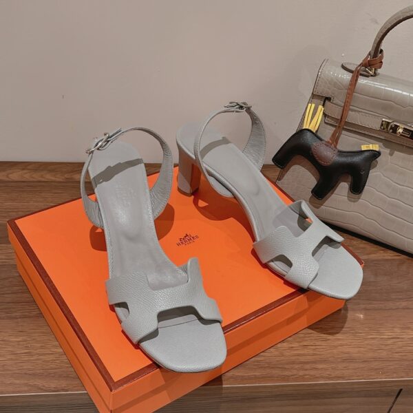 Hermes Eternite Sandal Grey For Women 2.7in/7cm
