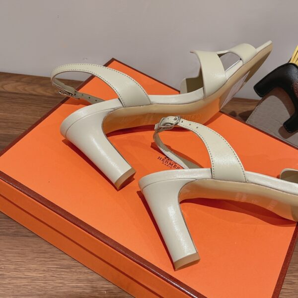 Hermes Eternite Sandal White Grey For Women 2.7in/7cm