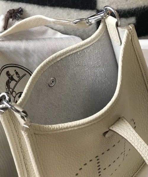1:1 Replica Hermes Evelyne 16 Amazone Bag Beige With Silver-Toned Hardware For Women, Women's Shoulder And Crossbody Bags 6.3in/16cm