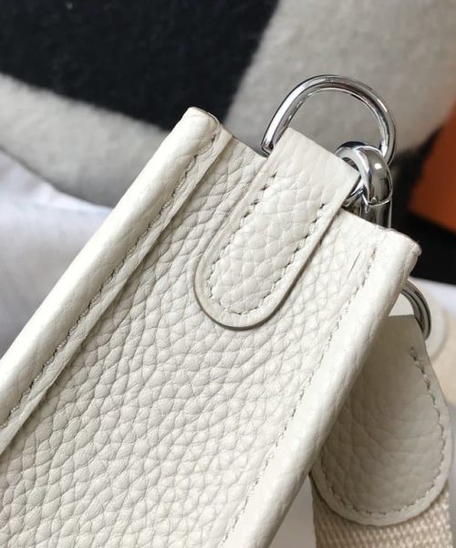 1:1 Replica Hermes Evelyne 16 Amazone Bag Beige With Silver-Toned Hardware For Women, Women's Shoulder And Crossbody Bags 6.3in/16cm