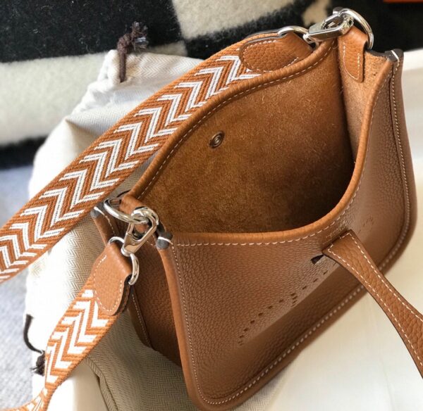 1:1 Replica Hermes Evelyne 16 Amazone Bag Brown With Silver-Toned Hardware For Women, Women's Shoulder And Crossbody Bags 6.3in/16cm