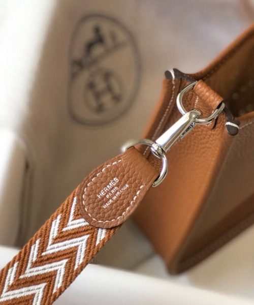 1:1 Replica Hermes Evelyne 16 Amazone Bag Brown With Silver-Toned Hardware For Women, Women's Shoulder And Crossbody Bags 6.3in/16cm
