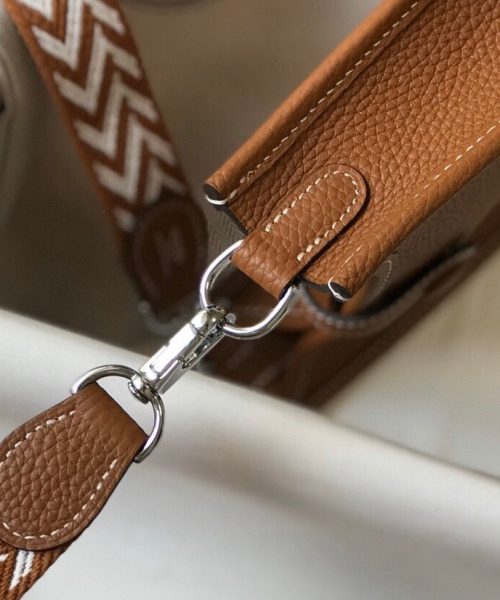 1:1 Replica Hermes Evelyne 16 Amazone Bag Brown With Silver-Toned Hardware For Women, Women's Shoulder And Crossbody Bags 6.3in/16cm