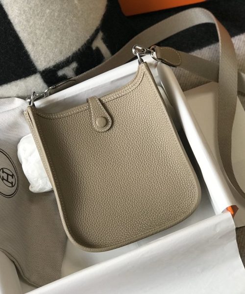 1:1 Replica Hermes Evelyne 16 Amazone Bag Greige With Silver-Toned Hardware For Women, Women's Shoulder And Crossbody Bags 6.3in/16cm