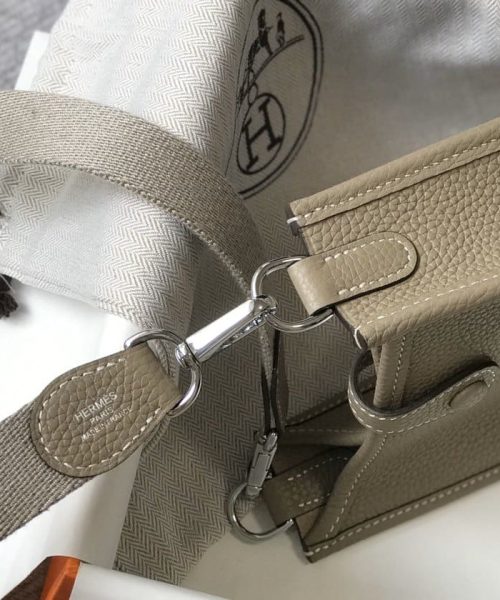 1:1 Replica Hermes Evelyne 16 Amazone Bag Greige With Silver-Toned Hardware For Women, Women's Shoulder And Crossbody Bags 6.3in/16cm