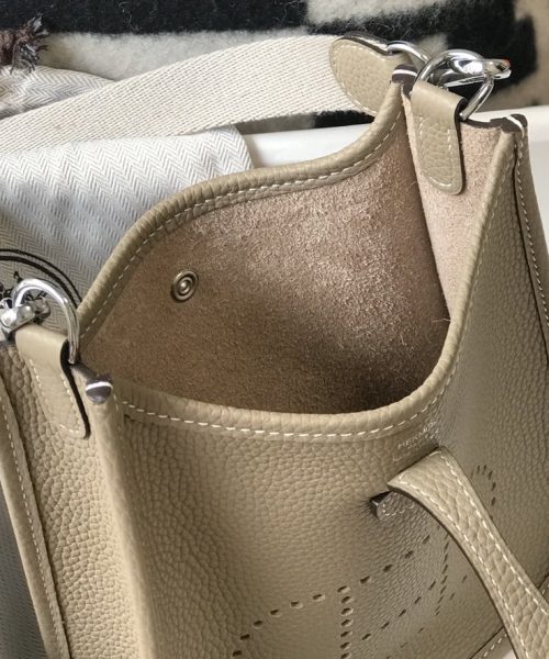 1:1 Replica Hermes Evelyne 16 Amazone Bag Greige With Silver-Toned Hardware For Women, Women's Shoulder And Crossbody Bags 6.3in/16cm