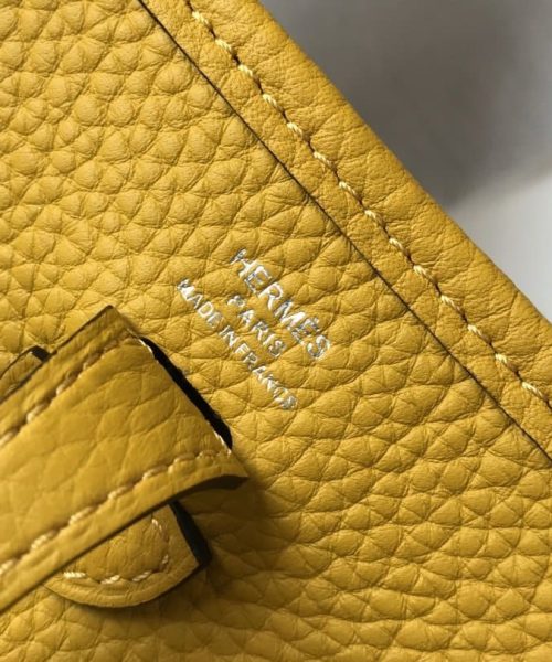 1:1 Replica Hermes Evelyne 16 Amazone Bag Yellow With Silver-Toned Hardware For Women, Women's Shoulder And Crossbody Bags 6.3in/16cm