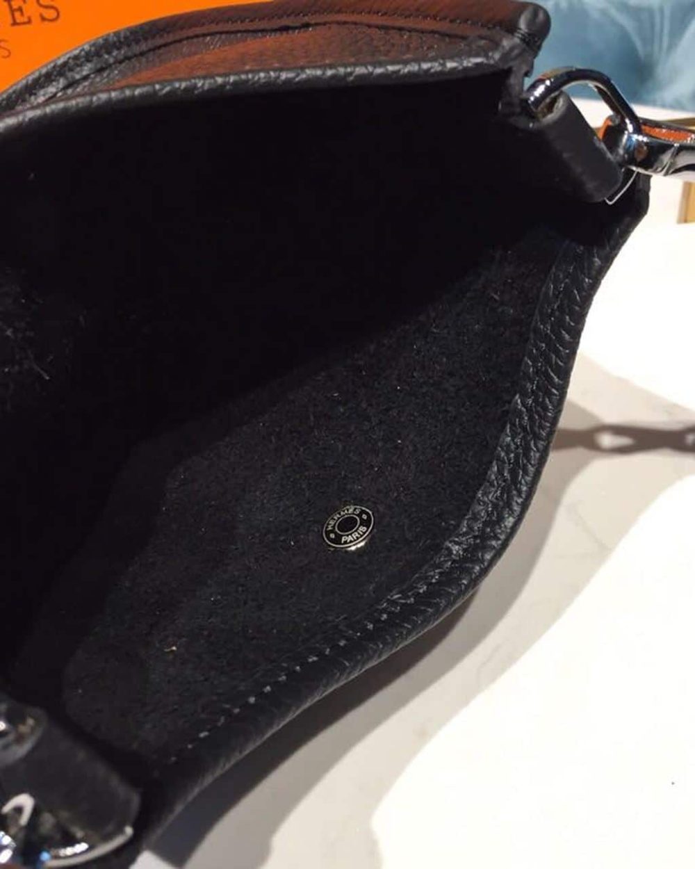 1:1 Replica Hermes Evelyne II TPM Bag Black For Women Silver Toned Hardware 7.9in/20cm