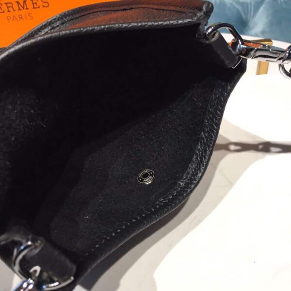 1:1 Replica Hermes Evelyne II TPM Bag Black For Women Silver Toned Hardware 7.9in/20cm