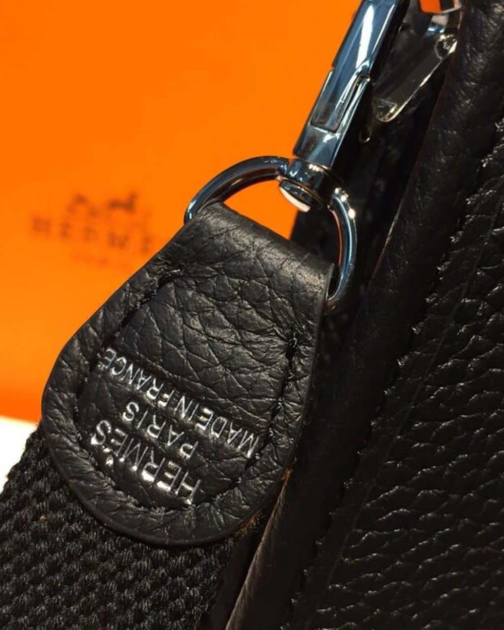 1:1 Replica Hermes Evelyne II TPM Bag Black For Women Silver Toned Hardware 7.9in/20cm
